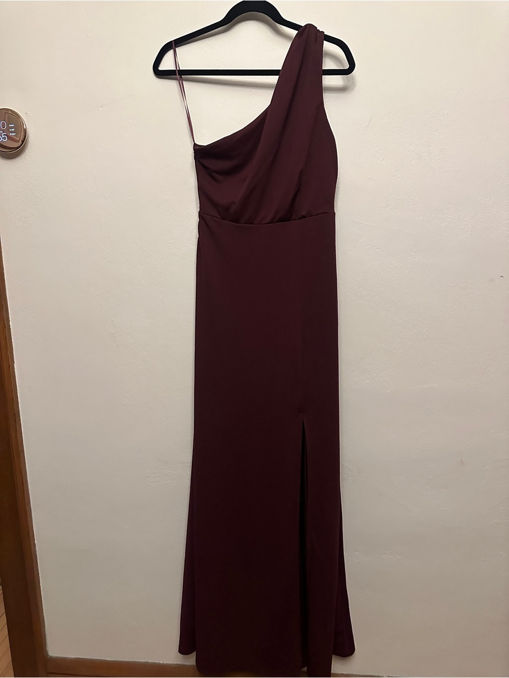 Birdy Grey Burgundy One-Shoulder Maxi Dress – Size Small